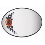 Oval Mirror Tray with Black Trim